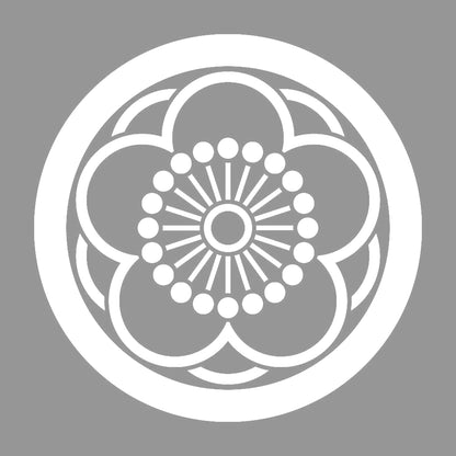 丸に陰八重向こう梅紋 7