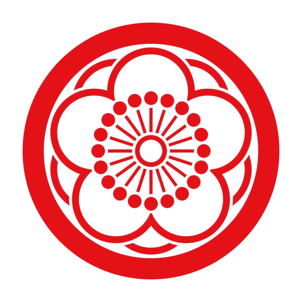 丸に陰八重向こう梅紋 8