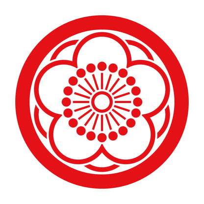 丸に陰八重向こう梅紋 8