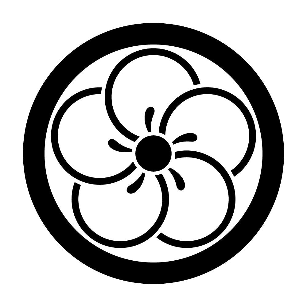 丸に陰捻じ梅紋