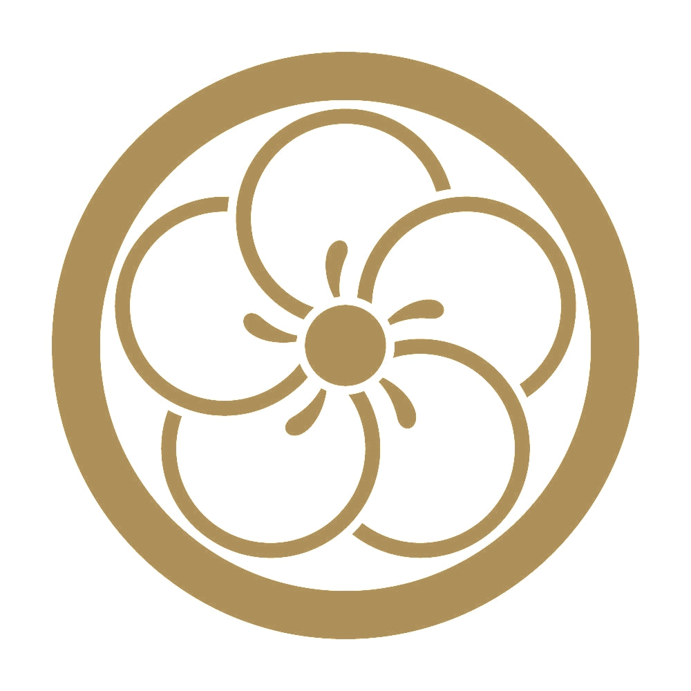 丸に陰捻じ梅紋 9
