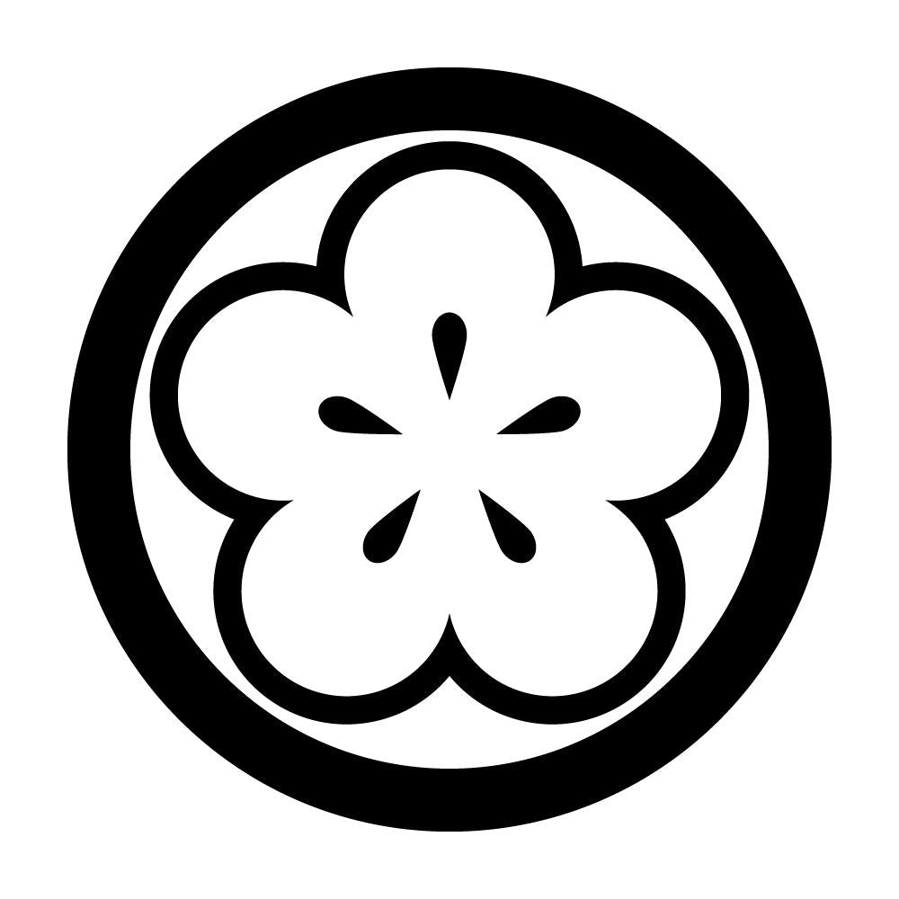 丸に陰光琳向こう梅紋