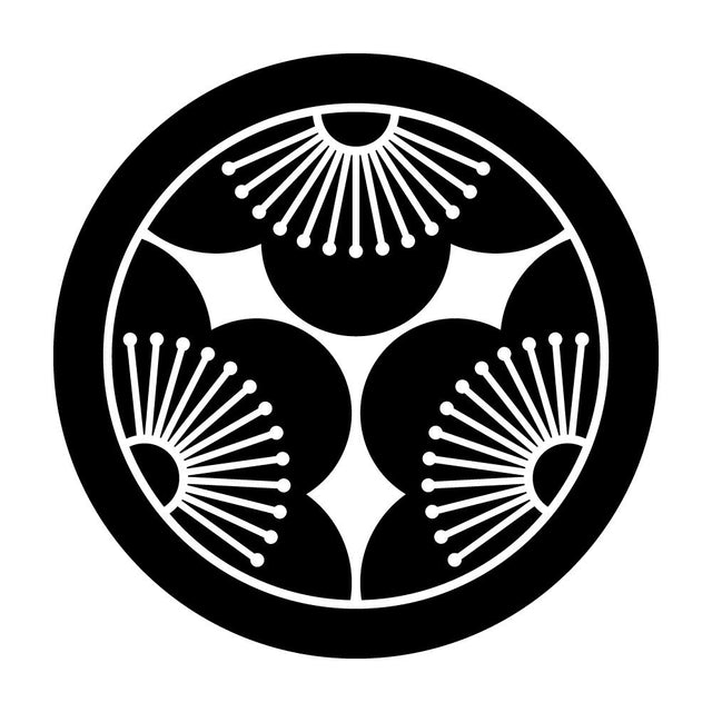 丸に三つ割り向こう梅紋