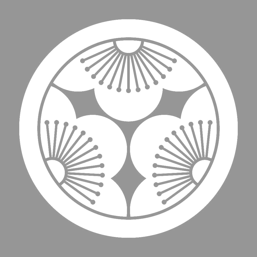丸に三つ割り向こう梅紋 7