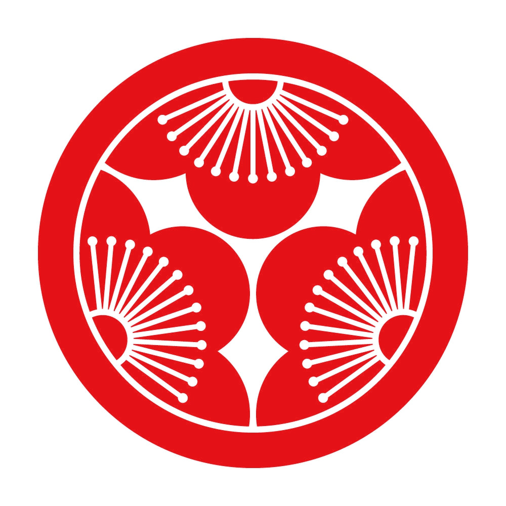 丸に三つ割り向こう梅紋 8