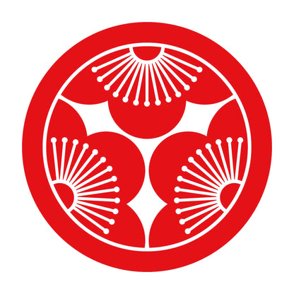 丸に三つ割り向こう梅紋 8
