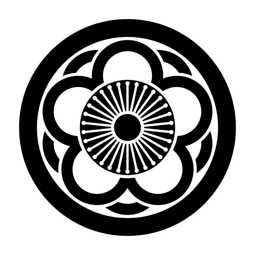 丸に中陰八重向こう梅紋