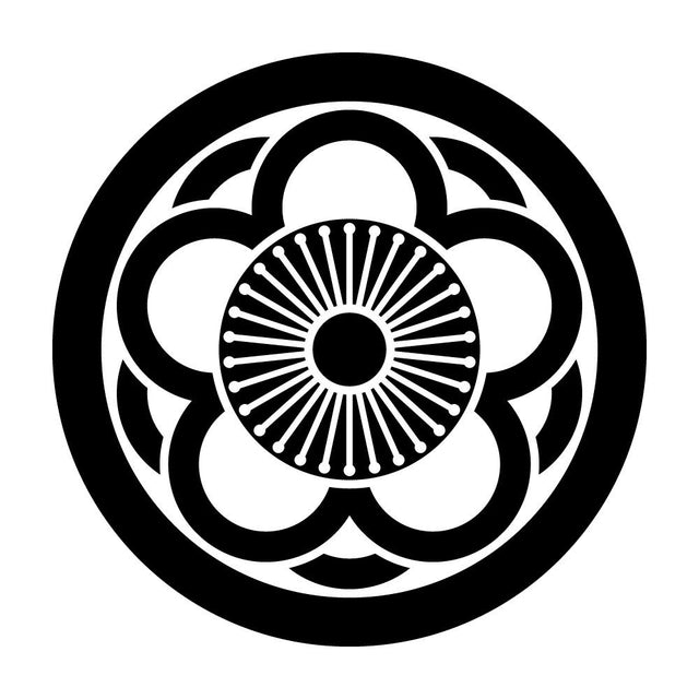 丸に中陰八重向こう梅紋