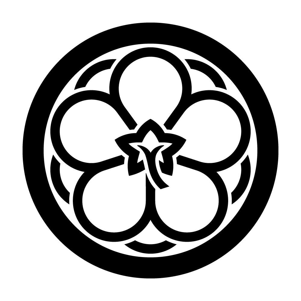 丸に陰八重裏梅紋