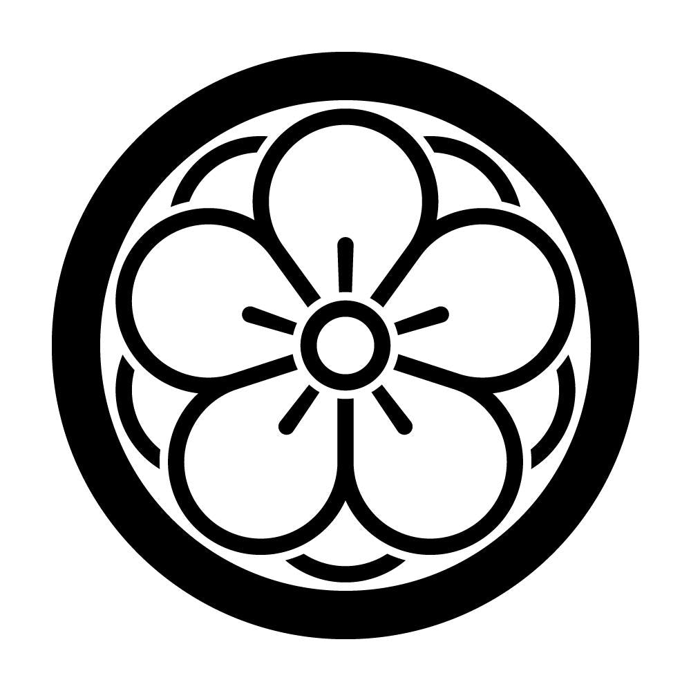 丸に陰八重梅紋