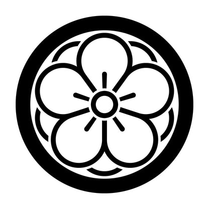 丸に陰八重梅紋