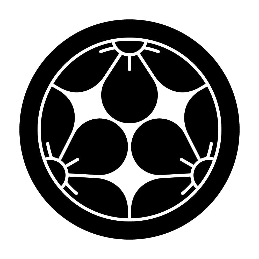丸に三つ割り梅花紋