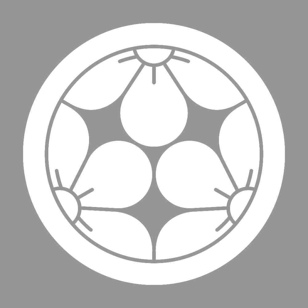丸に三つ割り梅花紋 7