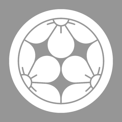 丸に三つ割り梅花紋 7