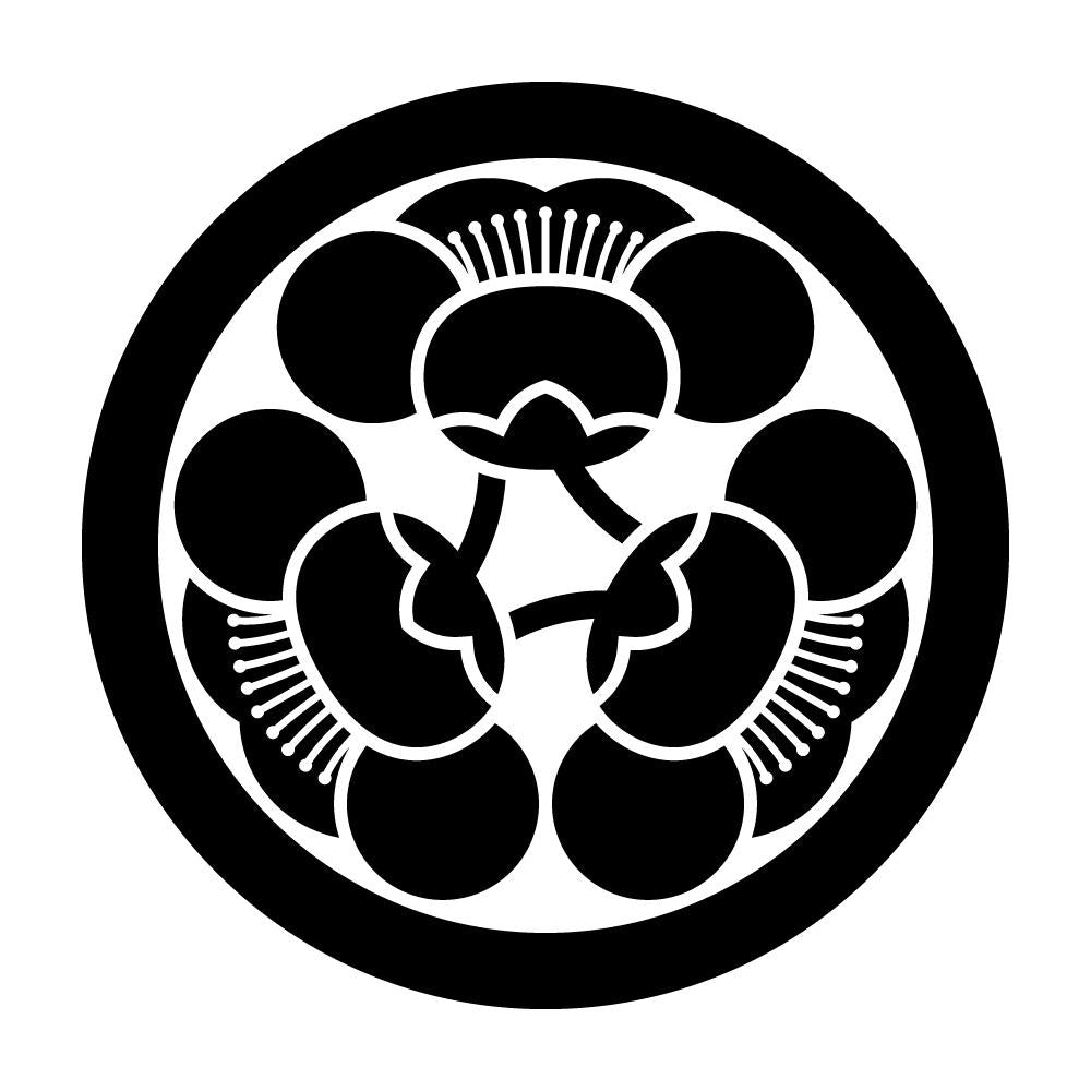 丸に三つ横見梅紋