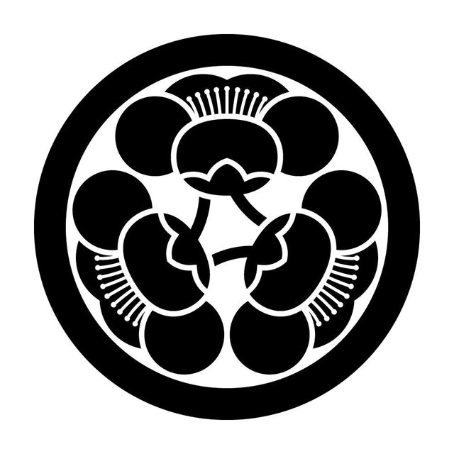 丸に三つ横見梅紋