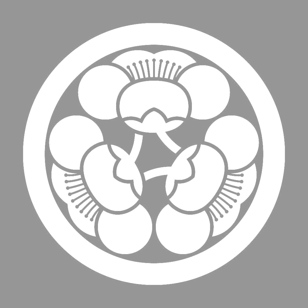 丸に三つ横見梅紋 7