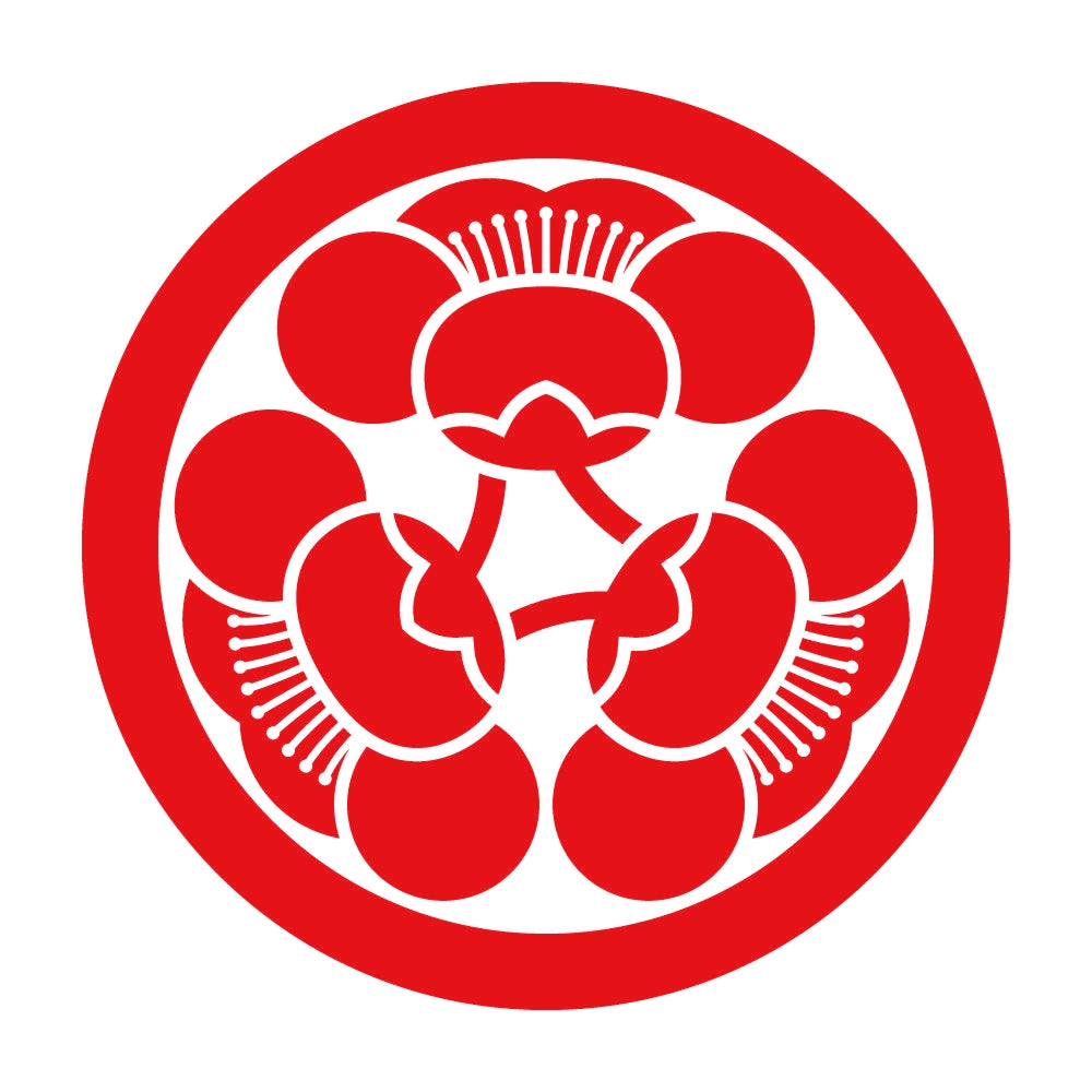 丸に三つ横見梅紋 8