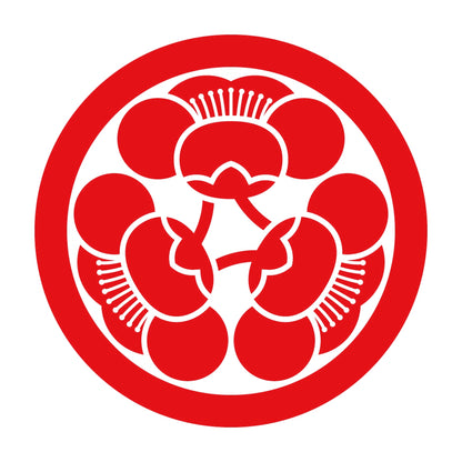 丸に三つ横見梅紋 8