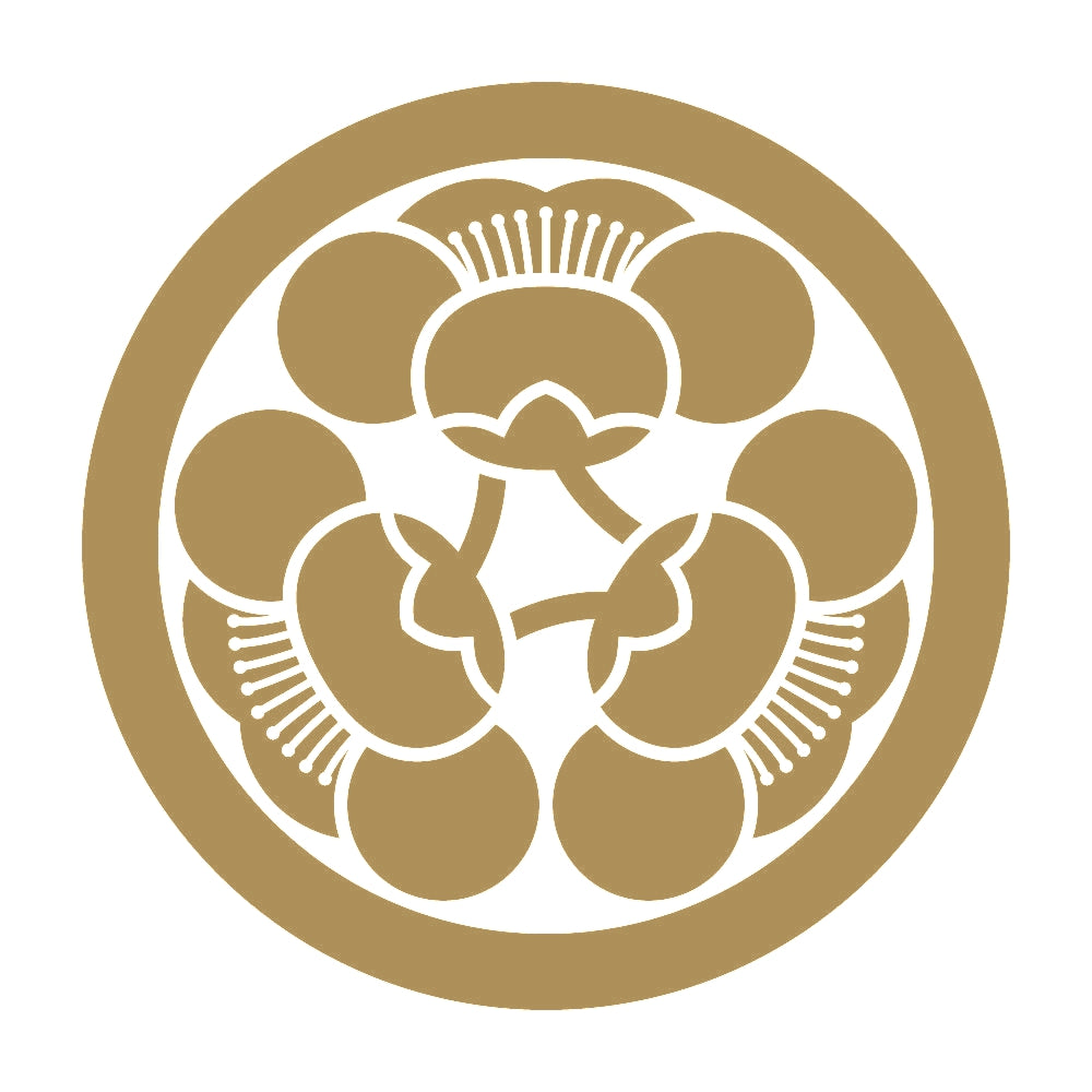 丸に三つ横見梅紋 9