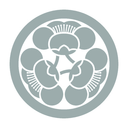 丸に三つ横見梅紋 10