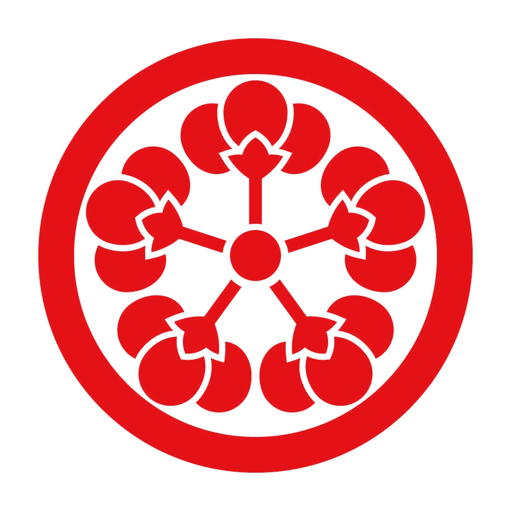 丸に五つ横見裏梅紋 8