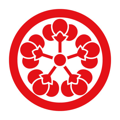 丸に五つ横見裏梅紋 8