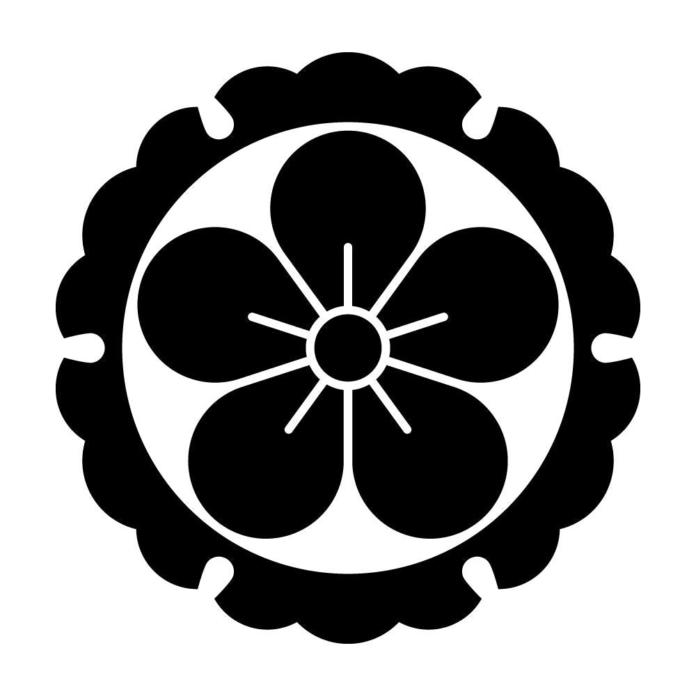外雪輪に梅紋
