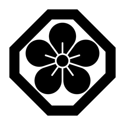 隅切り角に梅紋