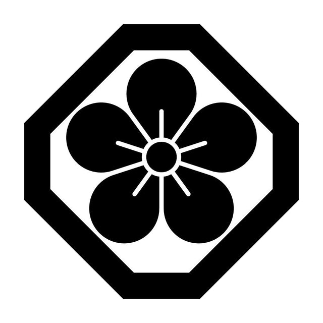隅切り角に梅紋