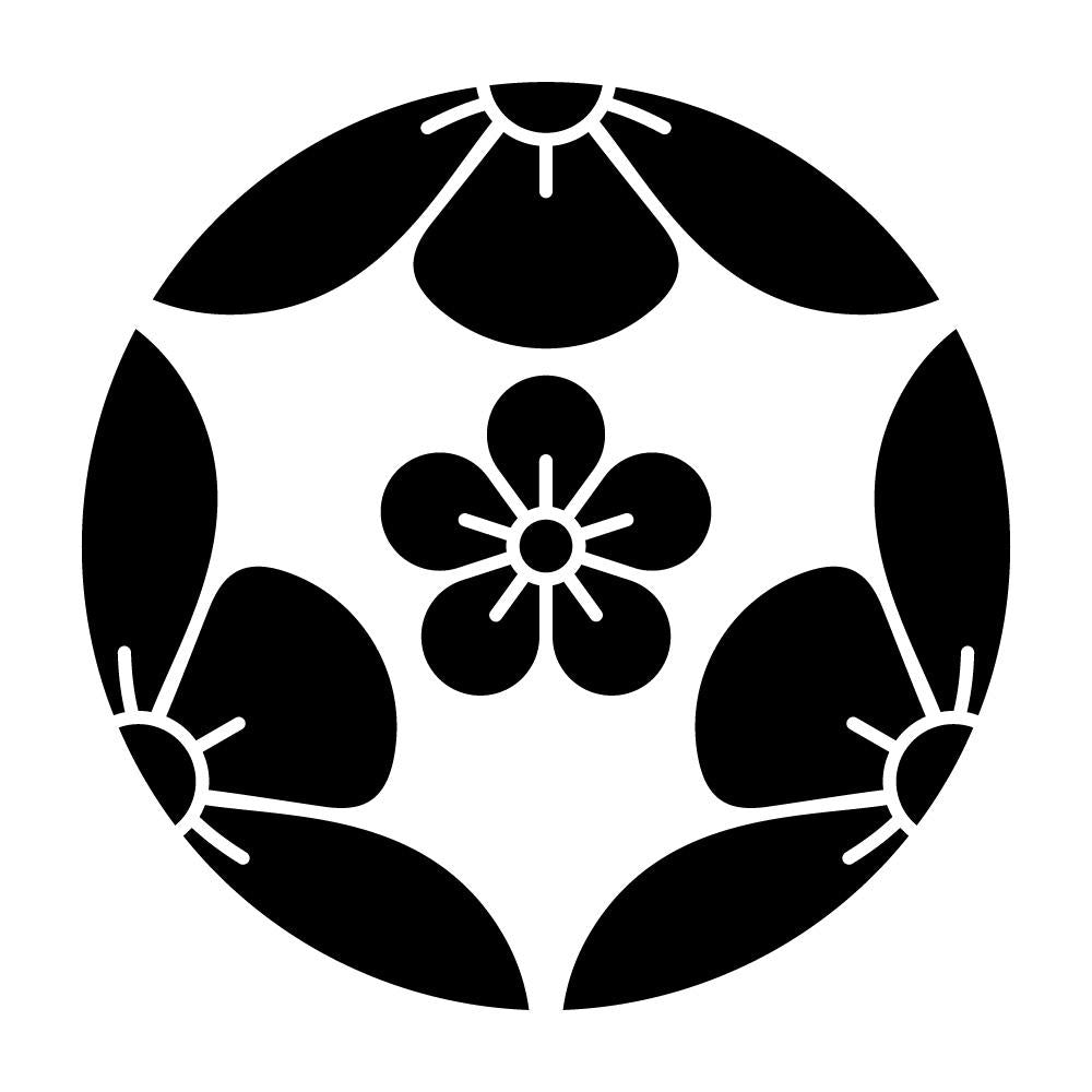 三つ割り梅に梅の花紋