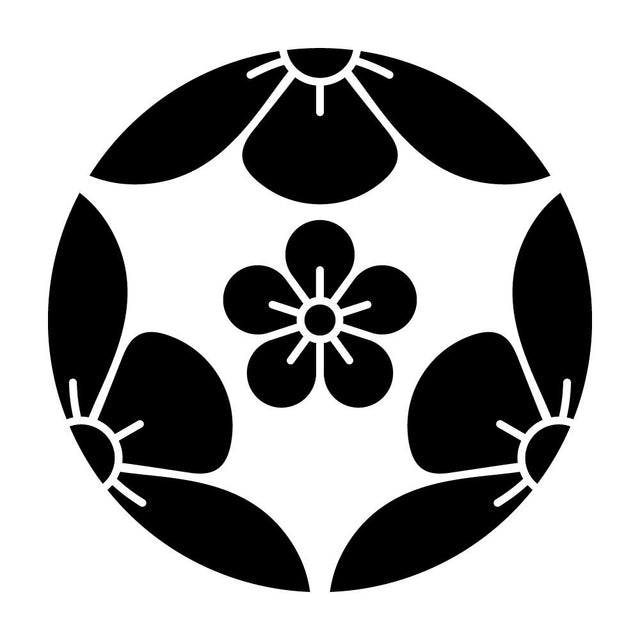 三つ割り梅に梅の花紋