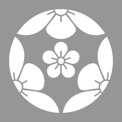 三つ割り梅に梅の花紋 7