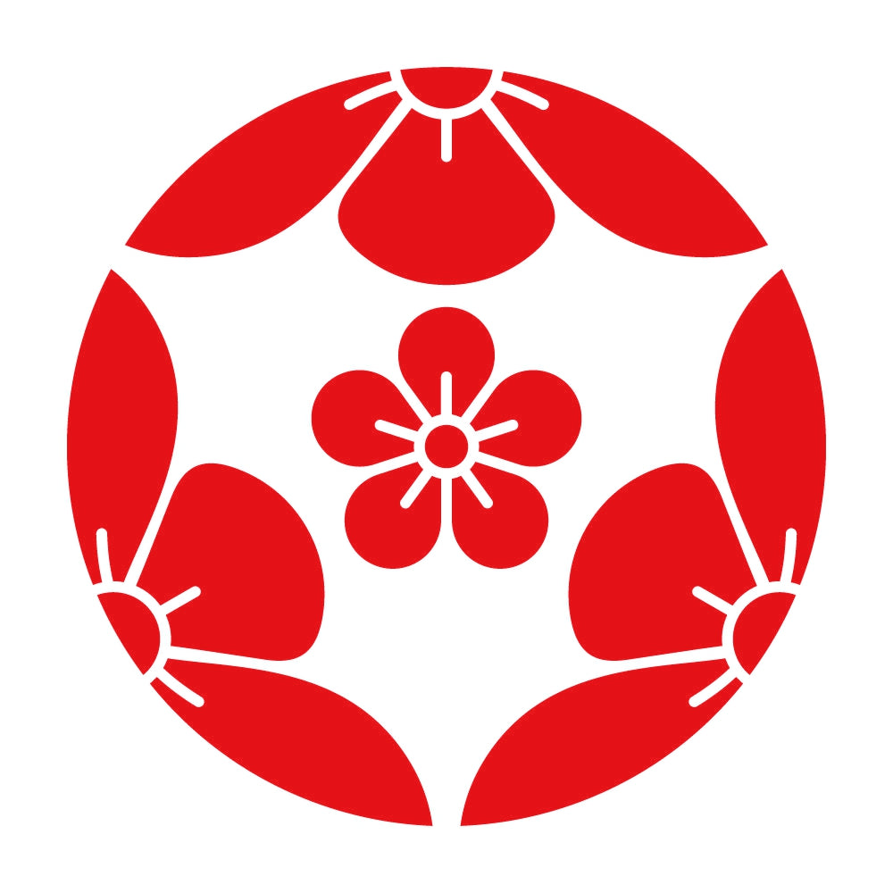 三つ割り梅に梅の花紋 8
