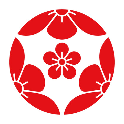 三つ割り梅に梅の花紋 8