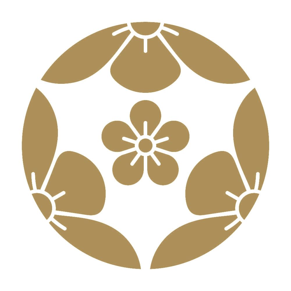 三つ割り梅に梅の花紋 9