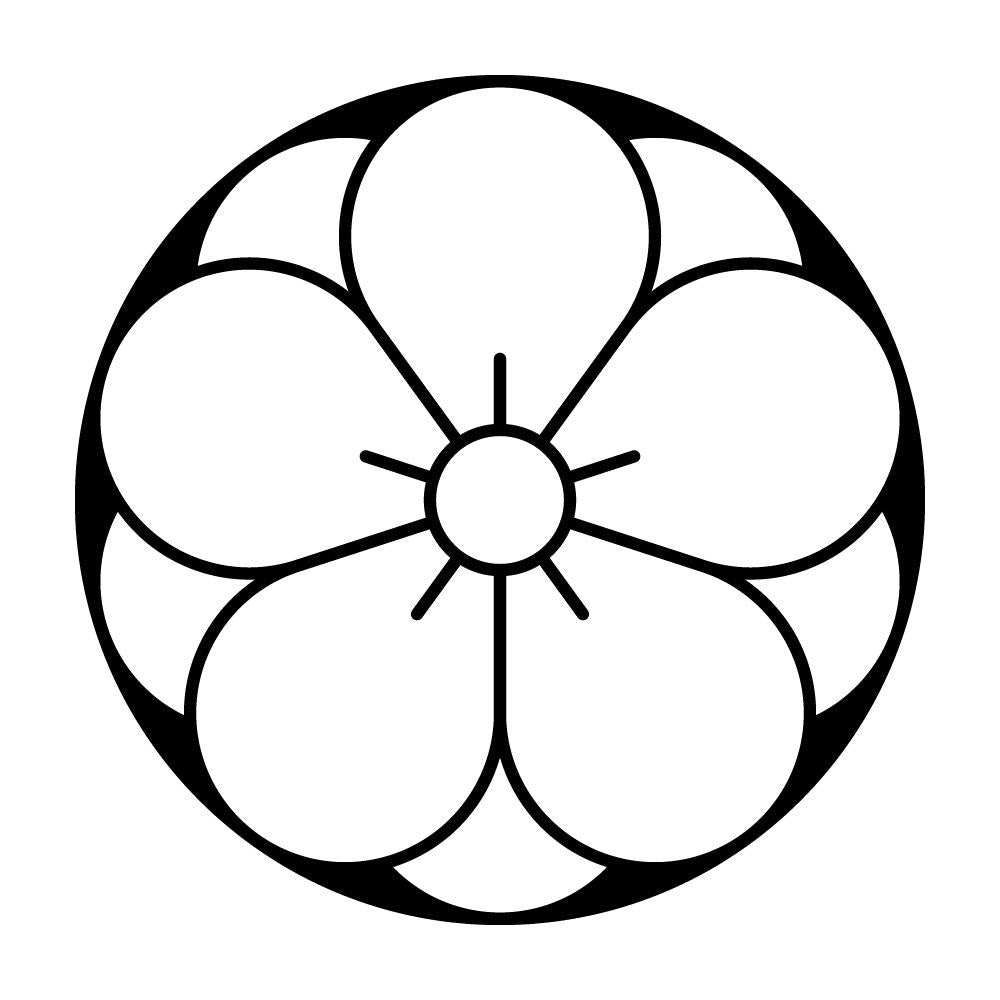 石持ち地抜き八重梅紋