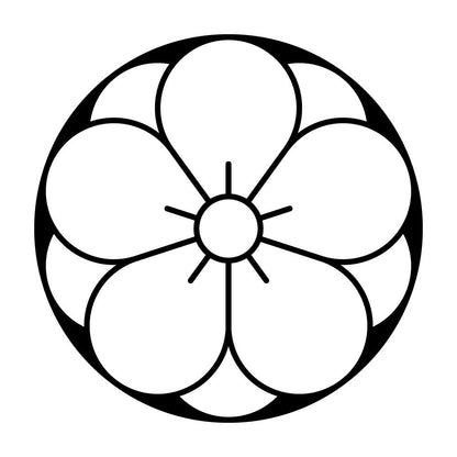 石持ち地抜き八重梅紋