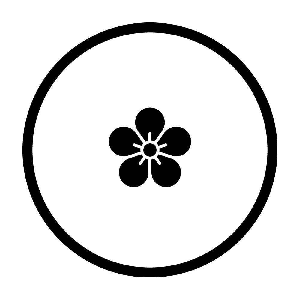 糸輪に豆梅の花紋