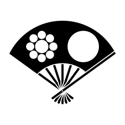 七本骨扇日の丸に九曜紋