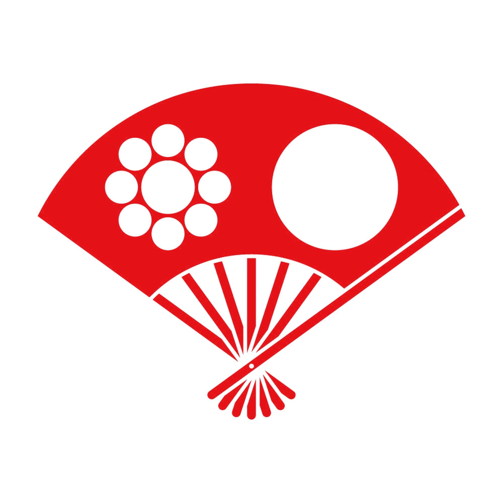 七本骨扇日の丸に九曜紋 8
