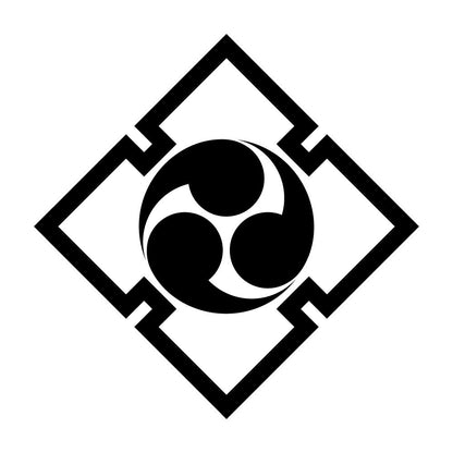 折り入り角に三つ巴紋