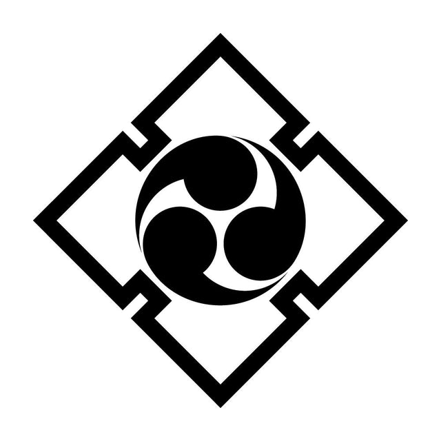 折り入り角に三つ巴紋
