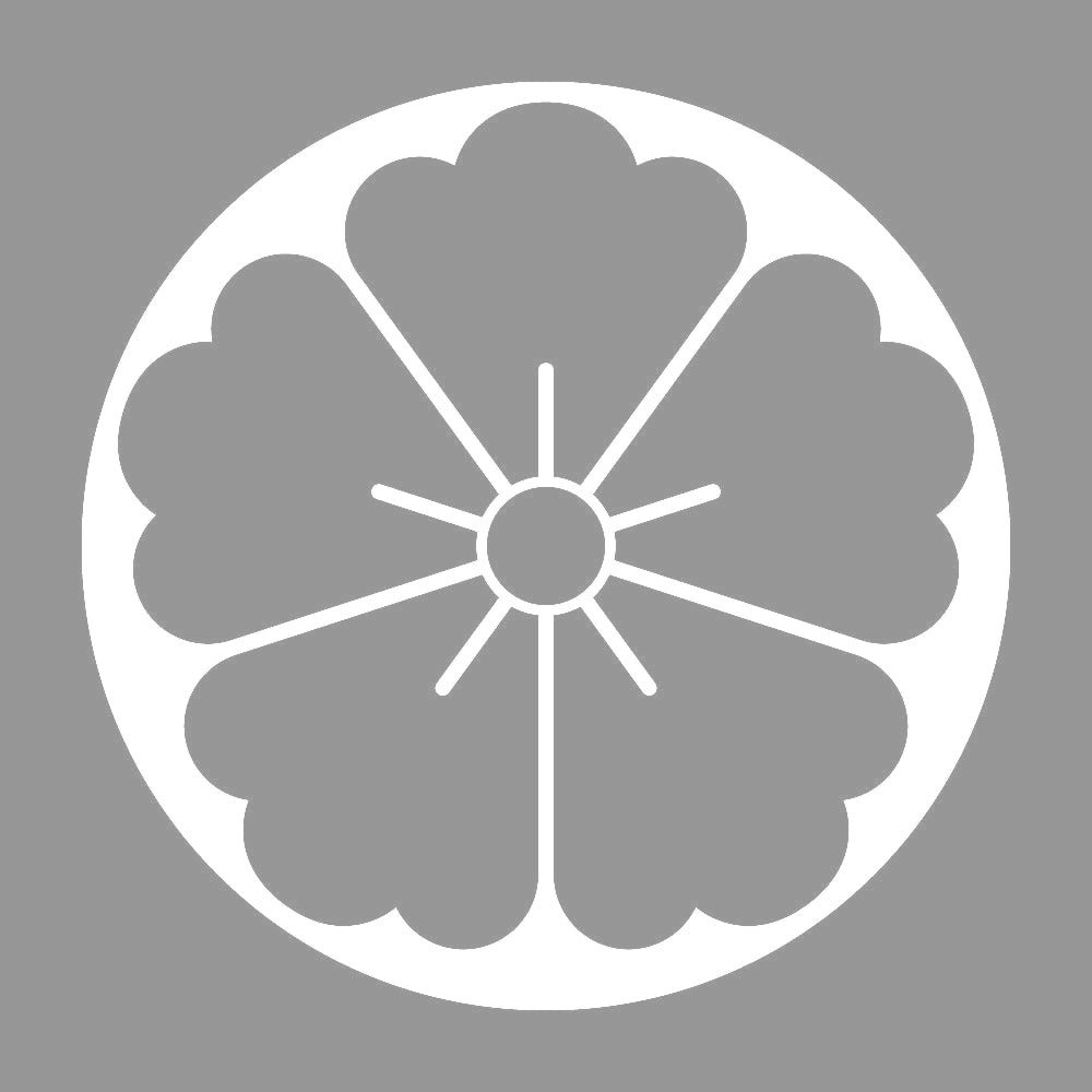 石持ち地抜き唐花紋 7
