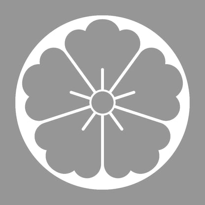 石持ち地抜き唐花紋 7
