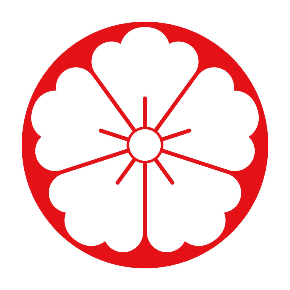 石持ち地抜き唐花紋 8