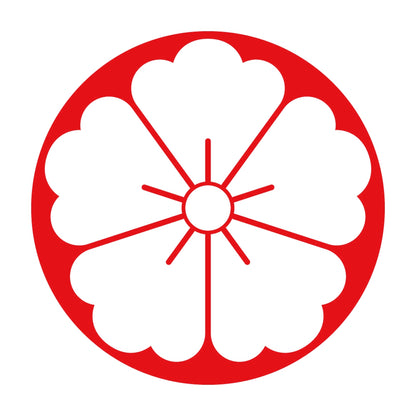 石持ち地抜き唐花紋 8