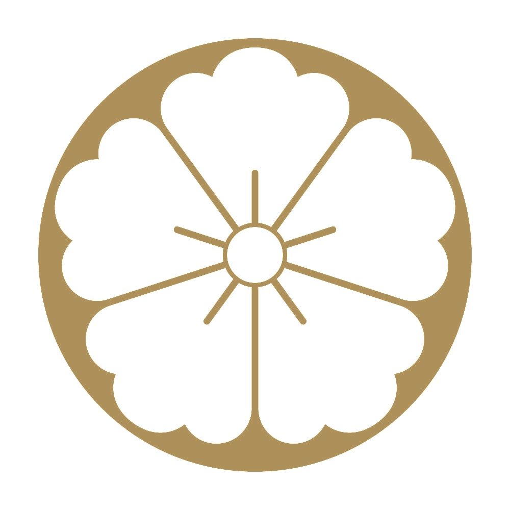 石持ち地抜き唐花紋 9