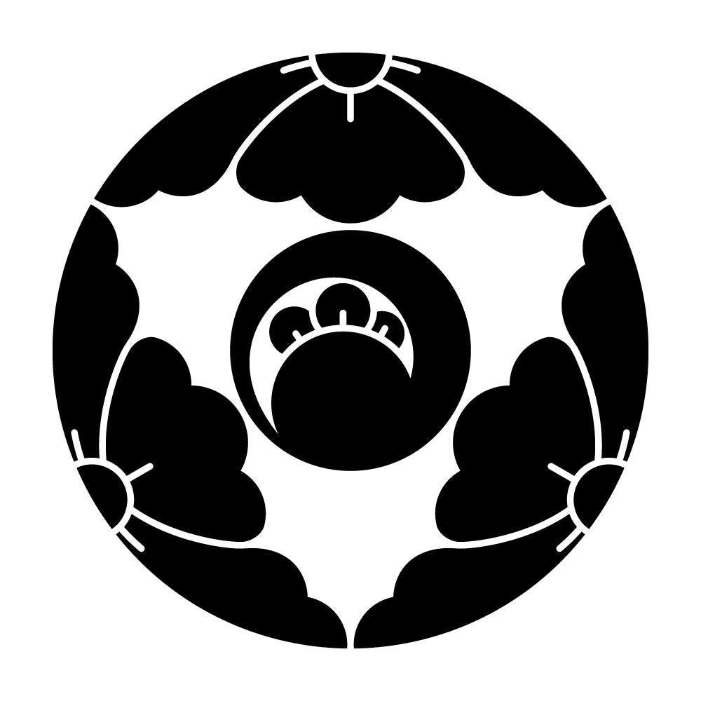 三つ割り唐花に丁子巴紋