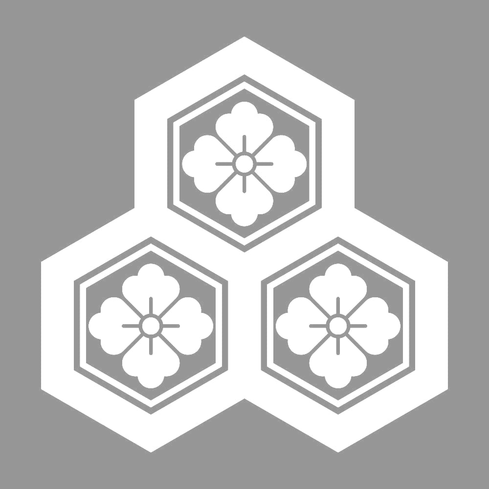 持ち合い三つ盛り亀甲に花角紋 7
